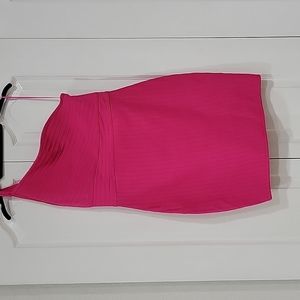Superdown Hot Pink Asymmetrical One Shoulder Bandage Mini Dress
